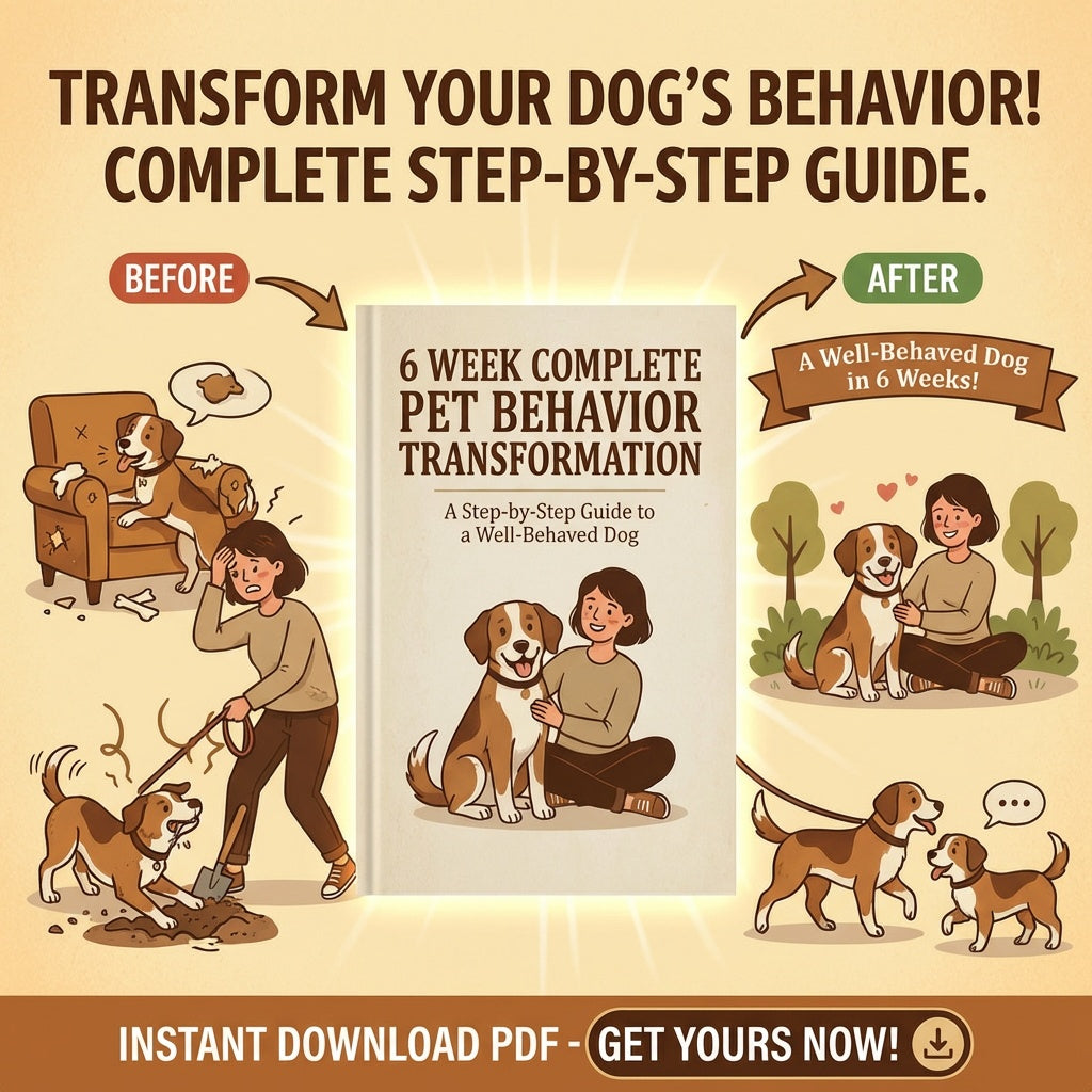 6 Week Complete Pet Behavior Transformation PDF + Bonus Checklist + Training Leash